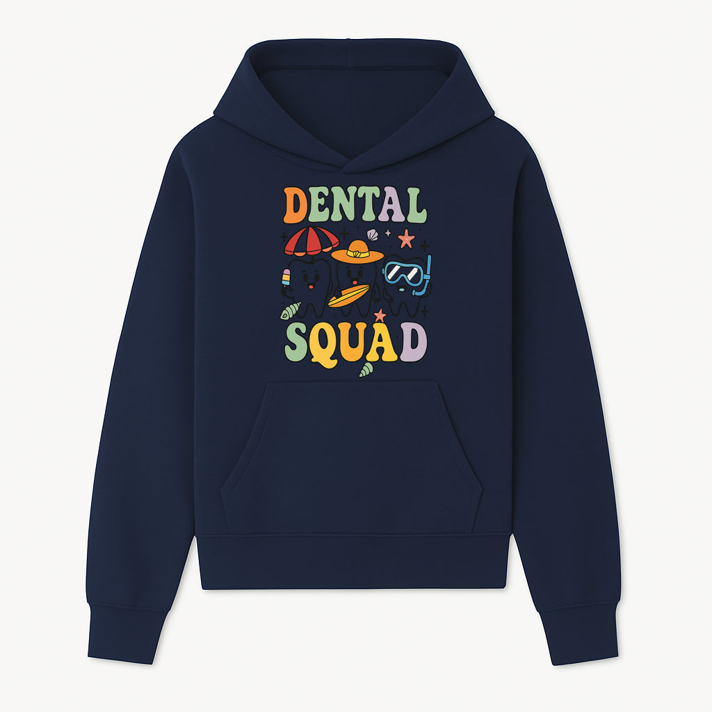 Dental Squad Beach Party T-Shirt, Cute Tooth Characters, Summer Fun, Kids Graphic Tee, Funny Dental Humor, Cartoon Design - Hoodie 1758250123783.jpg
