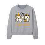 Halloween Trick or Teeth Tooth Fairy Kids T-Shirt, Cute Tooth Characters with Pumpkin, Spooky Ghosts, Fun Dental Theme for Children - Sweatshirt 1758250123826.jpg