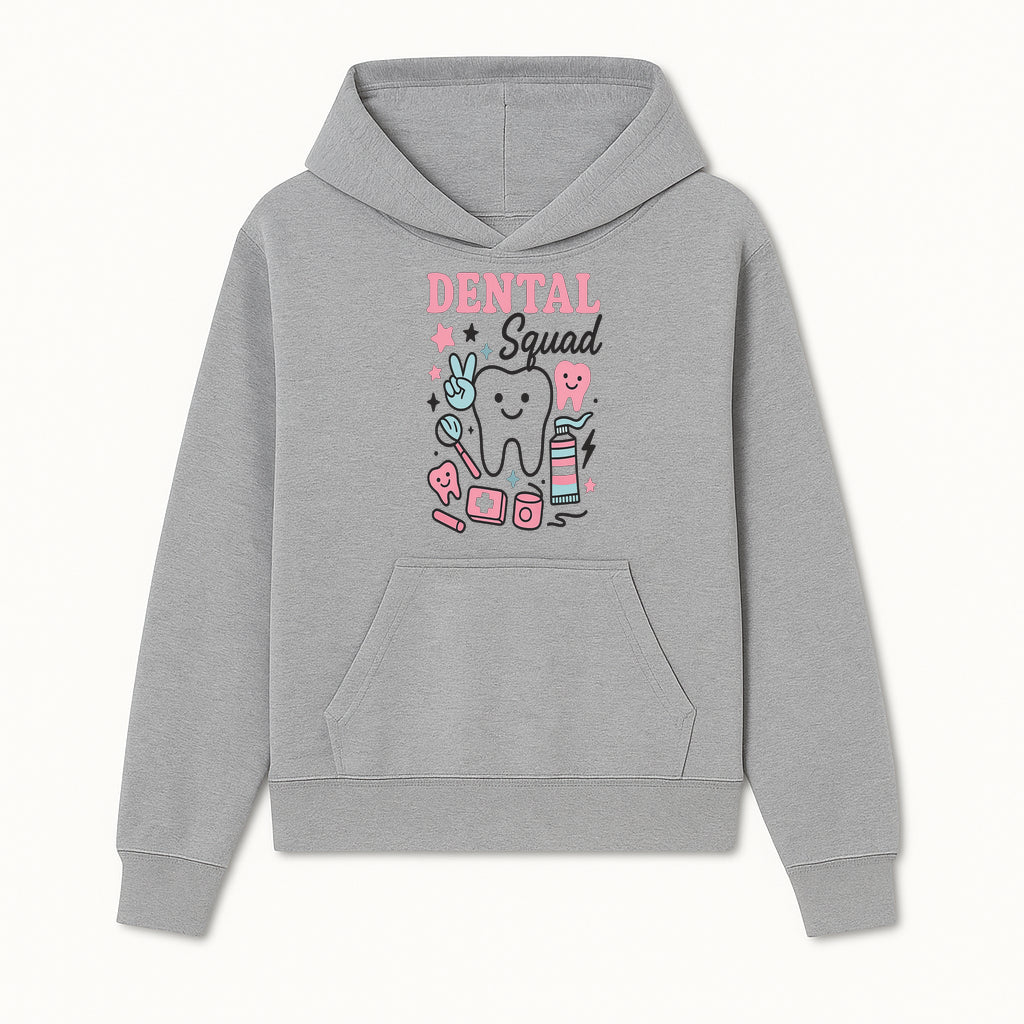 Dental Squad Neon Art Print | Cute Tooth Illustrations | Kids Dental Design | Dental Office Decor | Playful Tooth Brush Graphic - Hoodie 1758250123996.jpg