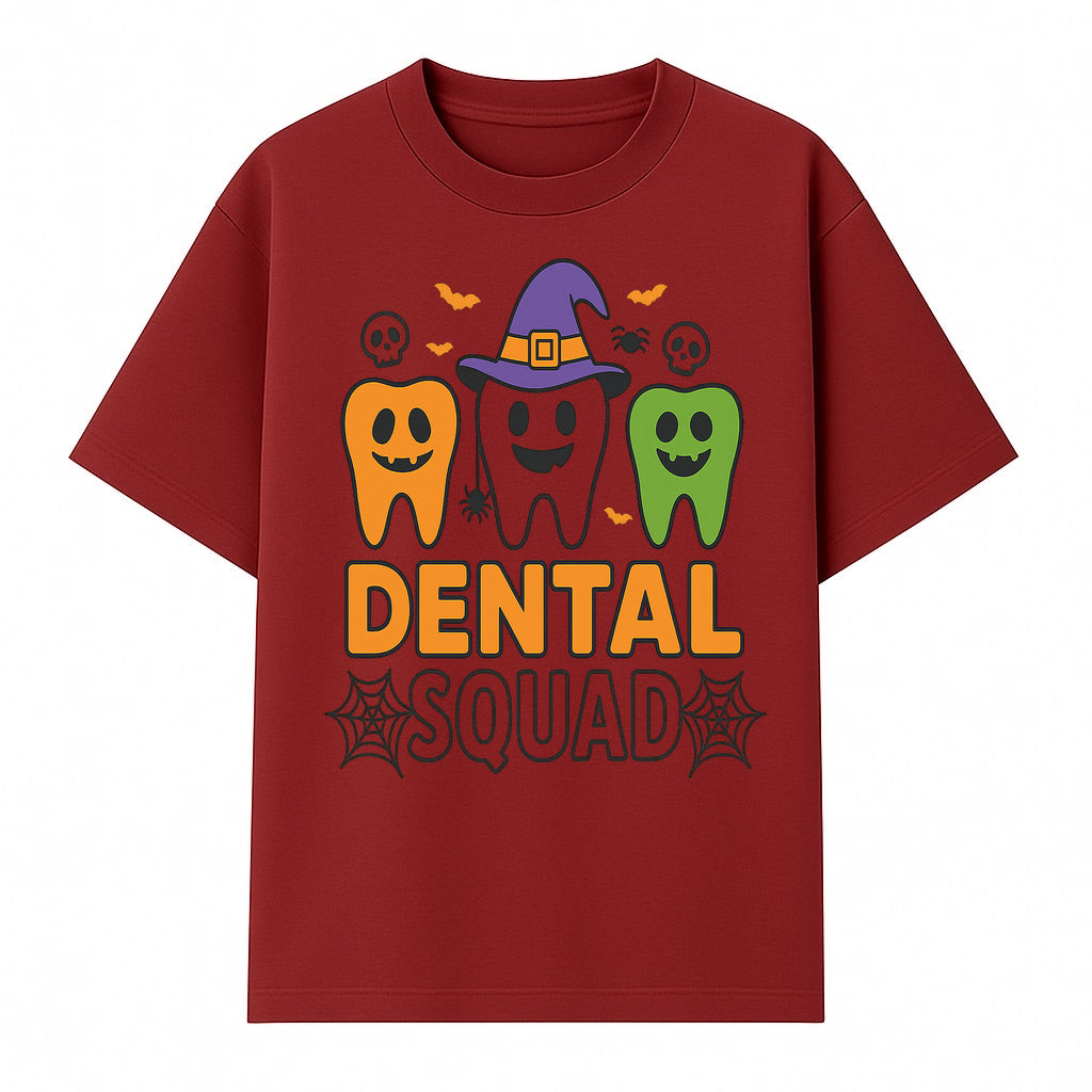 Halloween Dental Squad T-Shirt, Cute Pumpkin Tooth Graphic Tee, Spooky Dentist Apparel for Kids and Adults, Fun Dental Halloween Design - T-shirt 1758250124084.jpg