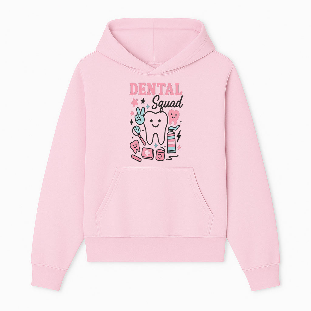 Dental Squad Neon Art Print | Cute Tooth Illustrations | Kids Dental Design | Dental Office Decor | Playful Tooth Brush Graphic - Hoodie 1758250124354.jpg