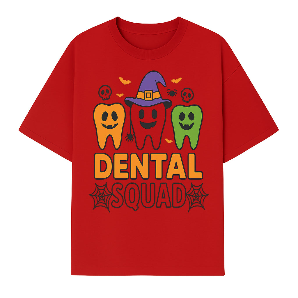 Halloween Dental Squad T-Shirt, Cute Pumpkin Tooth Graphic Tee, Spooky Dentist Apparel for Kids and Adults, Fun Dental Halloween Design - T-shirt 1758250124357.jpg