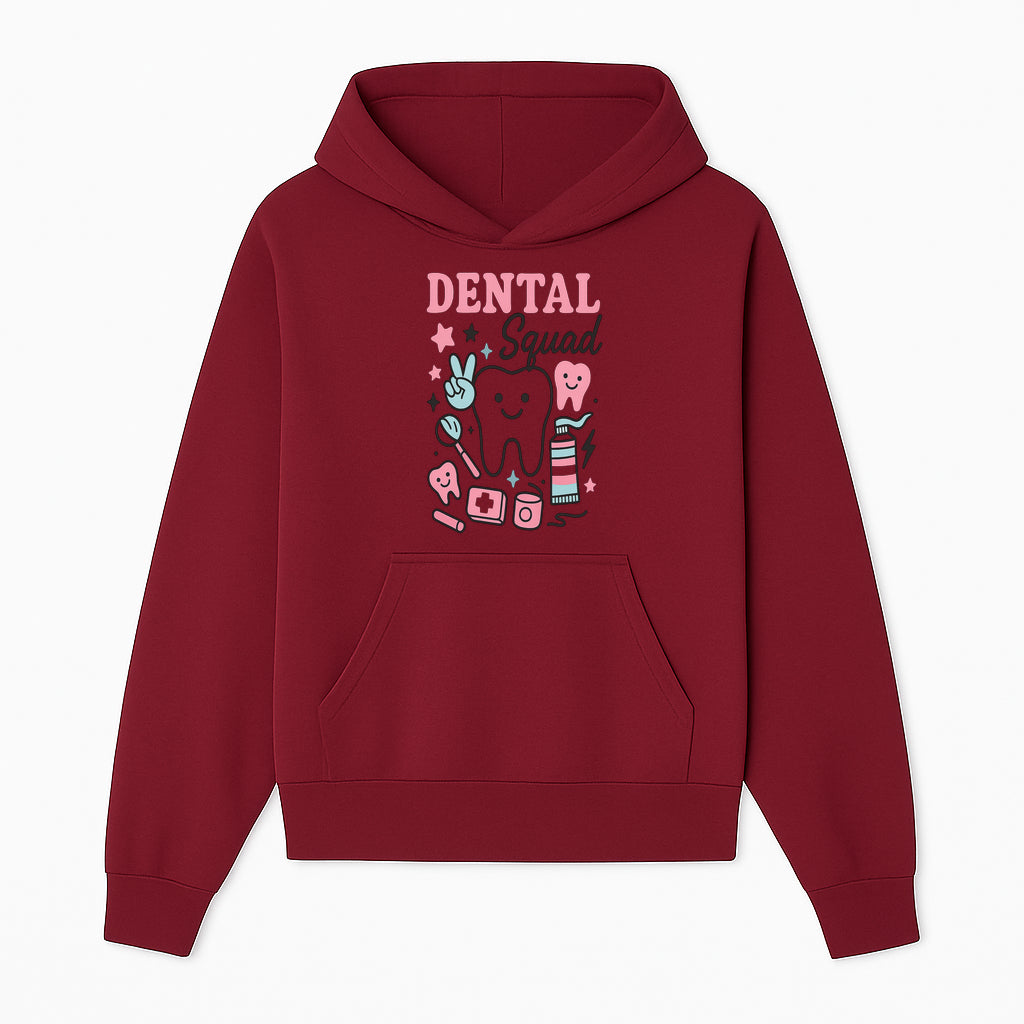 Dental Squad Neon Art Print | Cute Tooth Illustrations | Kids Dental Design | Dental Office Decor | Playful Tooth Brush Graphic - Hoodie 1758250124498.jpg