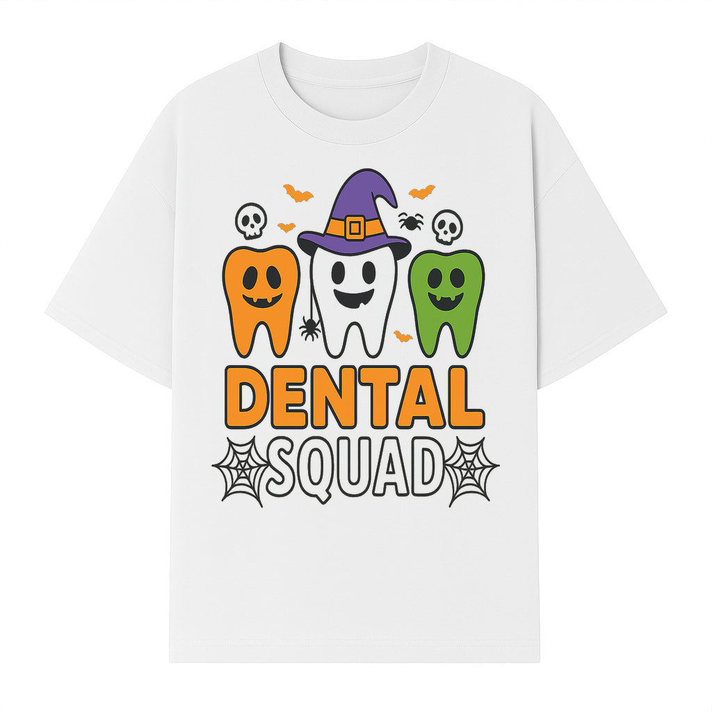 Halloween Dental Squad T-Shirt, Cute Pumpkin Tooth Graphic Tee, Spooky Dentist Apparel for Kids and Adults, Fun Dental Halloween Design - T-shirt 1758250124628.jpg