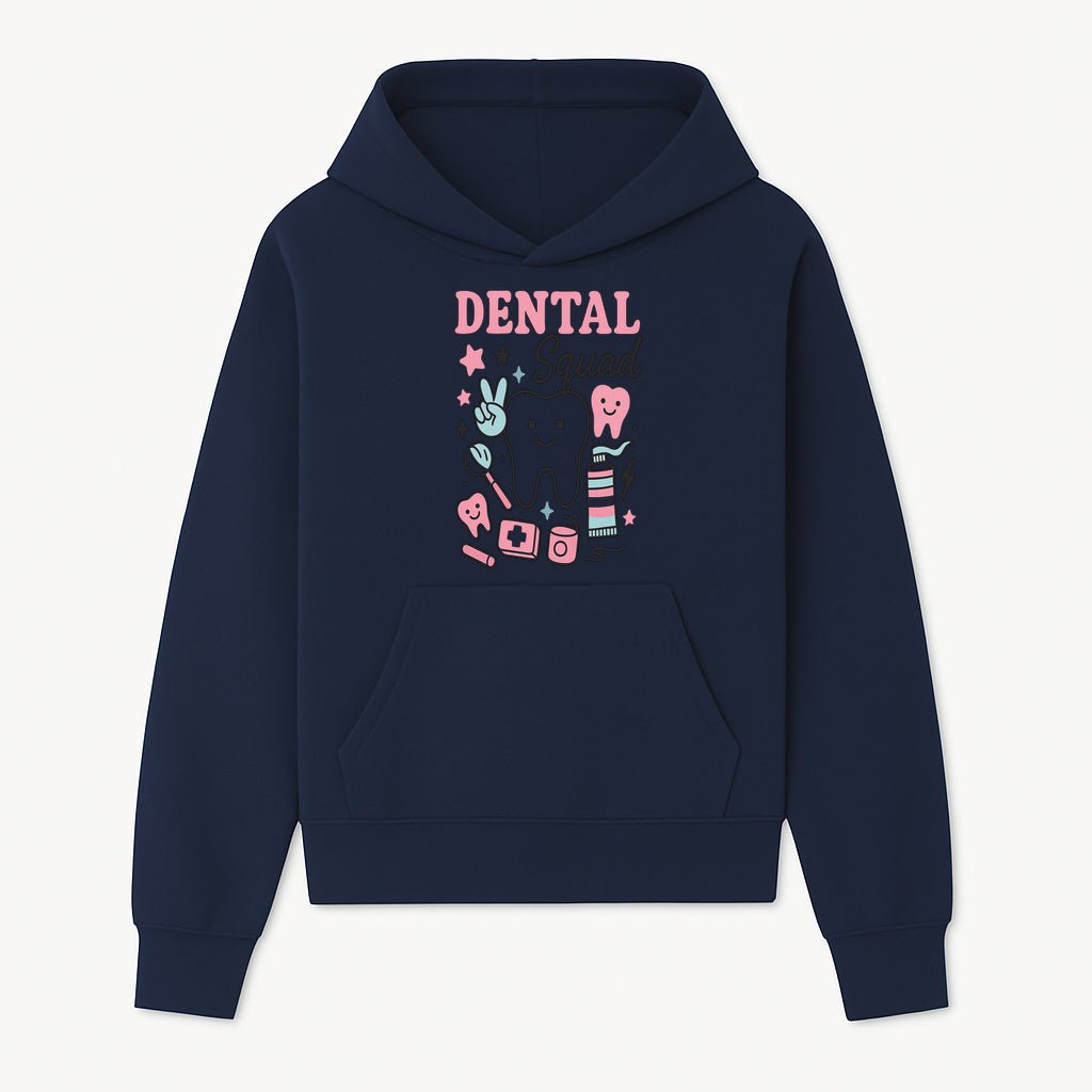 Dental Squad Neon Art Print | Cute Tooth Illustrations | Kids Dental Design | Dental Office Decor | Playful Tooth Brush Graphic - Hoodie 1758250124647.jpg