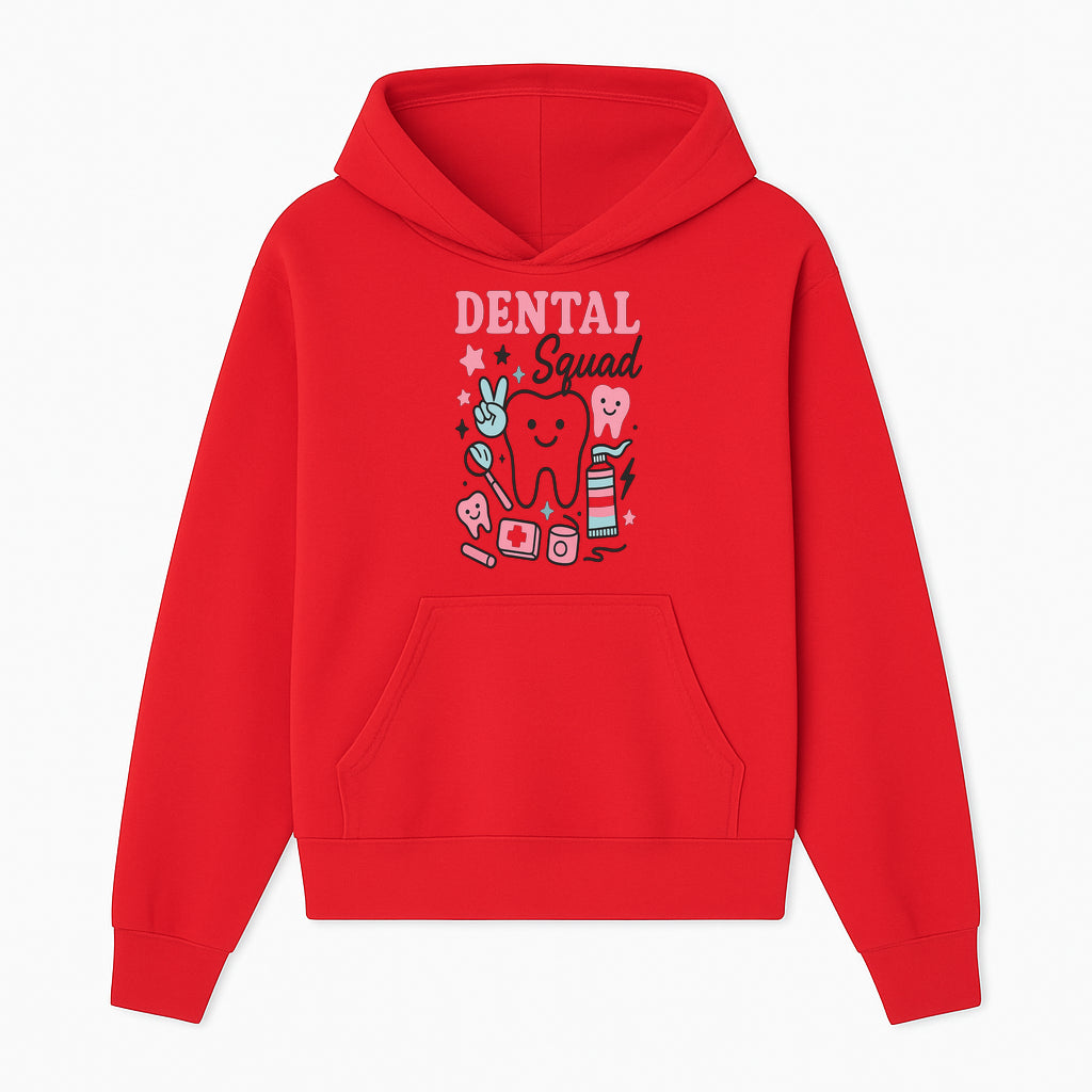 Dental Squad Neon Art Print | Cute Tooth Illustrations | Kids Dental Design | Dental Office Decor | Playful Tooth Brush Graphic - Hoodie 1758250124800.jpg