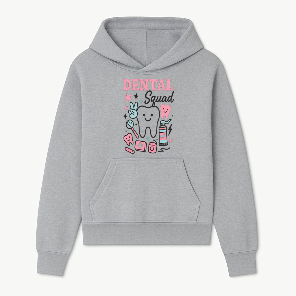 Dental Squad Neon Art Print | Cute Tooth Illustrations | Kids Dental Design | Dental Office Decor | Playful Tooth Brush Graphic - Hoodie 1758250124947.jpg