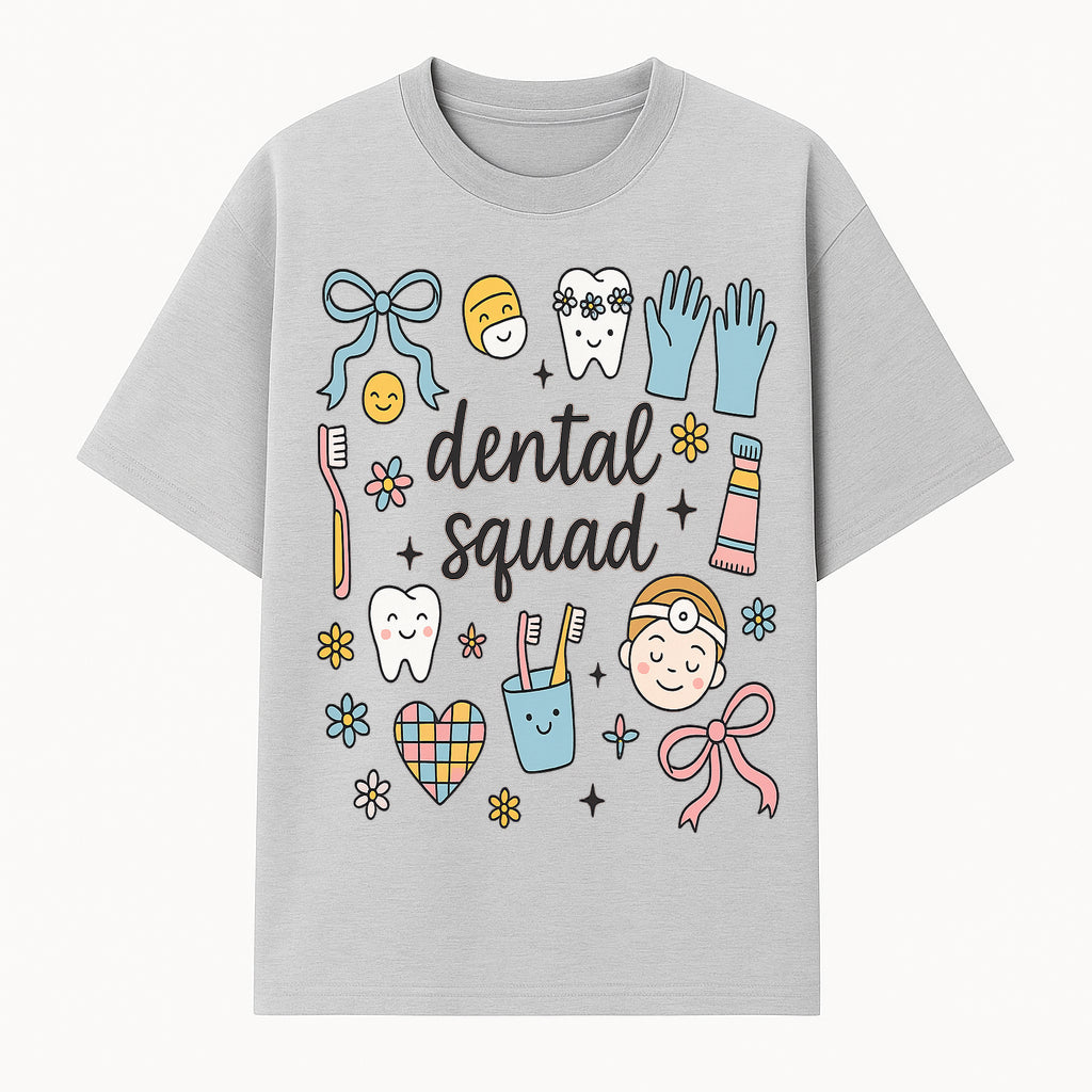 Dental Squad Cute Tooth-Themed Art Print, Kids Dentistry Decor, Fun Dental Hygiene Illustrations, Children's Room Wall Art - T-shirt 1758250124993.jpg