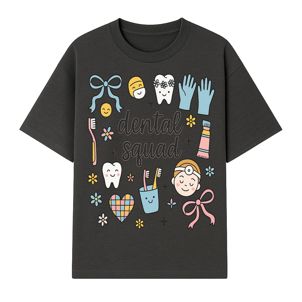 Dental Squad Cute Tooth-Themed Art Print, Kids Dentistry Decor, Fun Dental Hygiene Illustrations, Children's Room Wall Art - T-shirt 1758250125306.jpg