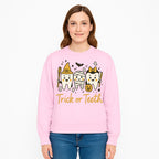 Halloween Trick or Teeth Tooth Fairy Kids T-Shirt, Cute Tooth Characters with Pumpkin, Spooky Ghosts, Fun Dental Theme for Children - Sweatshirt 1758250125312.jpg