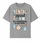 Dental Squad Fun Art Print - Cute Tooth & Dentist Design, Positive Dental Hygiene Quote for Kids' Room or Office Decor - T-shirt 1758250125460.jpg