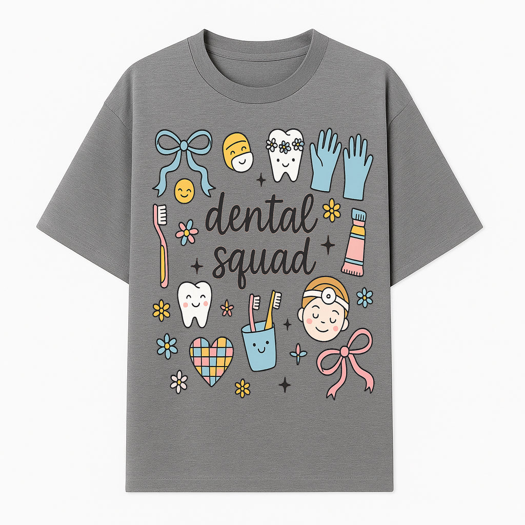 Dental Squad Cute Tooth-Themed Art Print, Kids Dentistry Decor, Fun Dental Hygiene Illustrations, Children's Room Wall Art - T-shirt 1758250125589.jpg