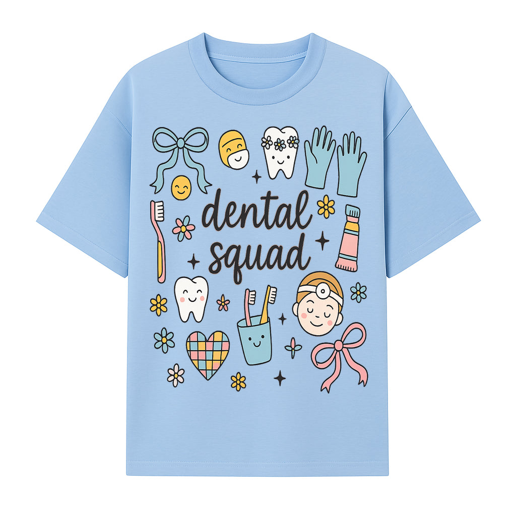 Dental Squad Cute Tooth-Themed Art Print, Kids Dentistry Decor, Fun Dental Hygiene Illustrations, Children's Room Wall Art - T-shirt 1758250125759.jpg