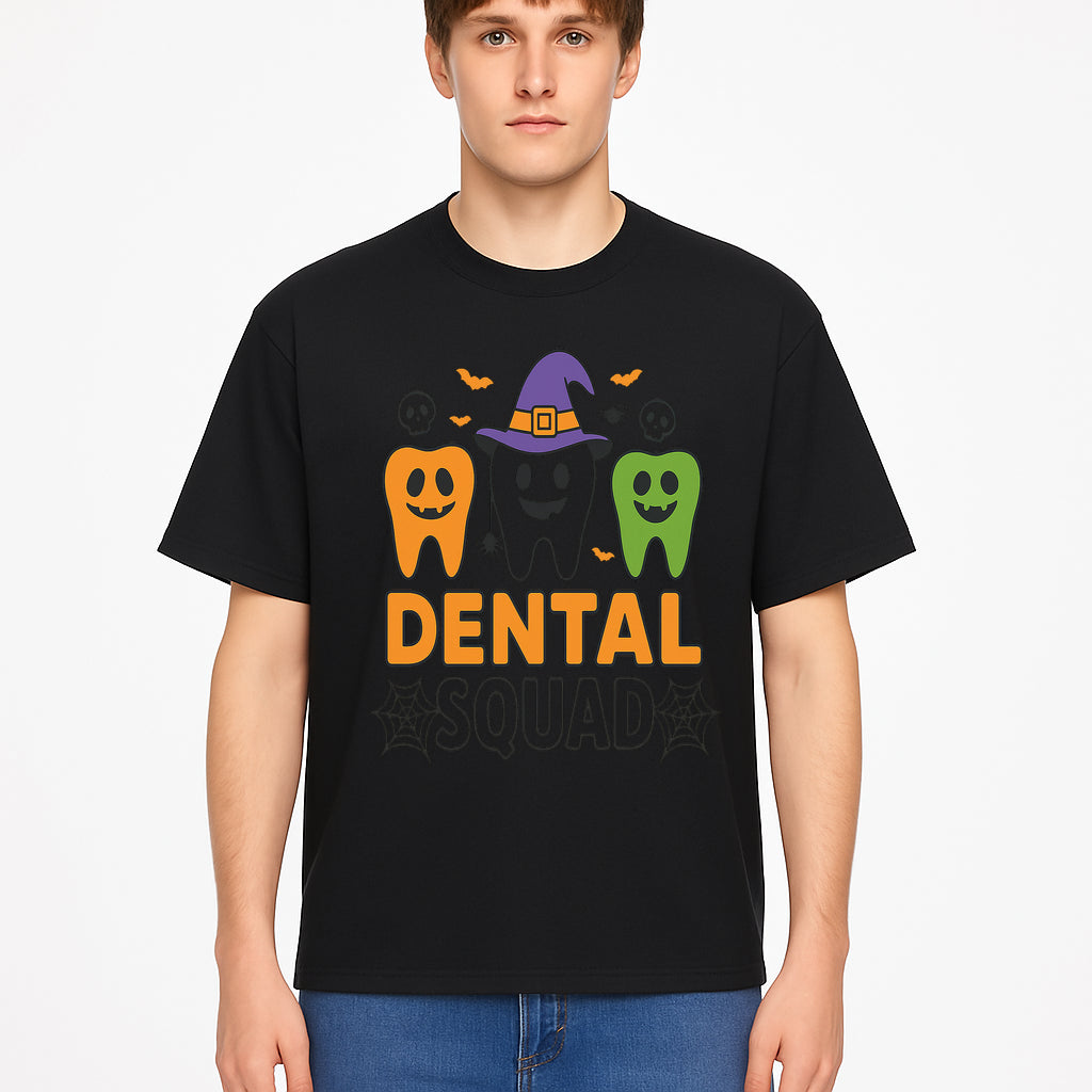 Halloween Dental Squad T-Shirt, Cute Pumpkin Tooth Graphic Tee, Spooky Dentist Apparel for Kids and Adults, Fun Dental Halloween Design - T-shirt 1758250125763.jpg