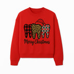 Merry Christmas Tooth Decor, Cute Dental Holiday Art, Christmas Plaid Teeth Design, Festive Dental Gifts for Dentists and Hygienists - Sweatshirt 1758250125907.jpg