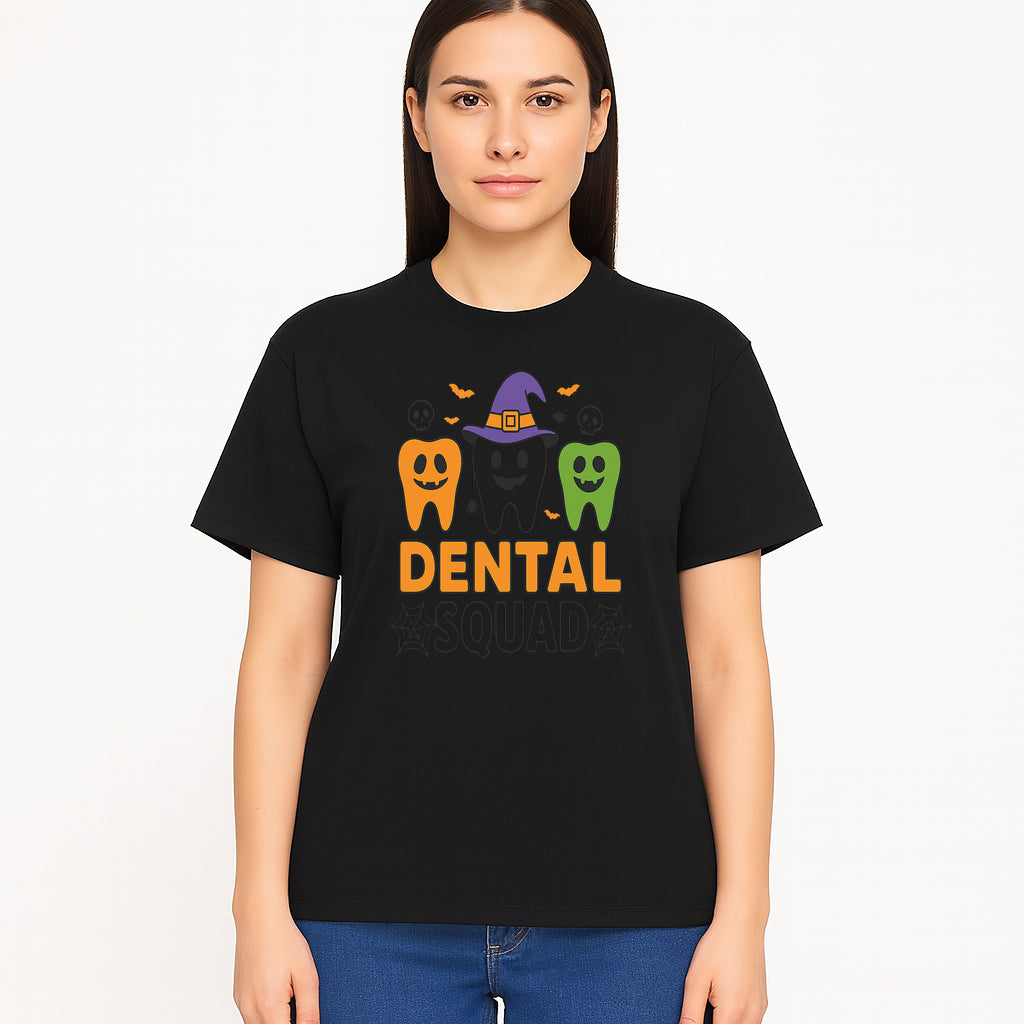 Halloween Dental Squad T-Shirt, Cute Pumpkin Tooth Graphic Tee, Spooky Dentist Apparel for Kids and Adults, Fun Dental Halloween Design - T-shirt 1758250125919.jpg