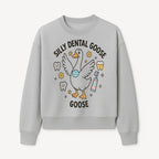 Silly Dental Goose Graphic Tee for Kids - Cute Toothbrush & Teeth Design, Fun Animal Apparel for Children's Dental Hygiene Awareness - Sweatshirt 1758250126015.jpg
