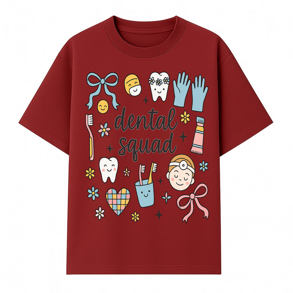 Dental Squad Cute Tooth-Themed Art Print, Kids Dentistry Decor, Fun Dental Hygiene Illustrations, Children's Room Wall Art - T-shirt 1758250126062.jpg