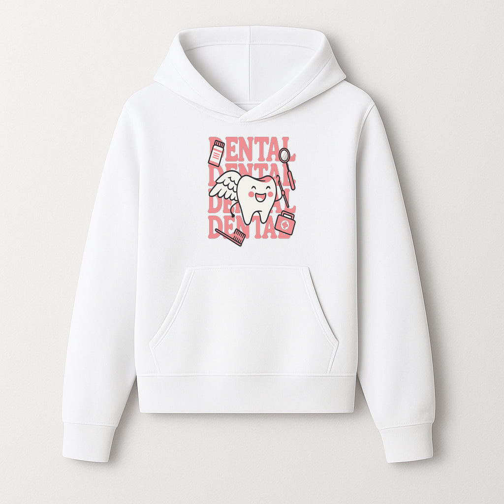 Cute Dental Tooth with Wings Graphic - Dental Care Humor, Teeth Theme, Dental Hygiene Illustration, Kids Dental Gifts - Hoodie 1758250126121.jpg