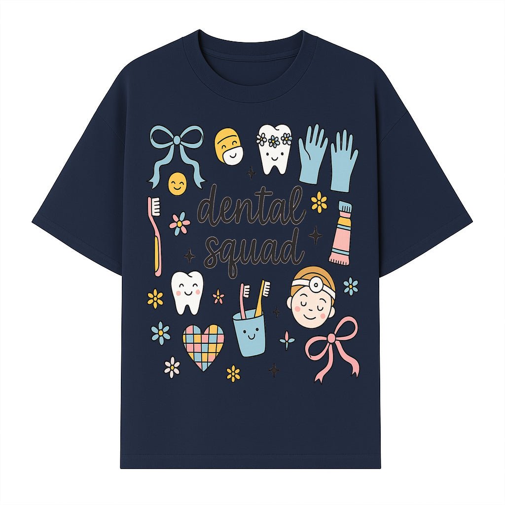 Dental Squad Cute Tooth-Themed Art Print, Kids Dentistry Decor, Fun Dental Hygiene Illustrations, Children's Room Wall Art - T-shirt 1758250126220.jpg