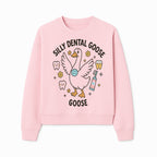 Silly Dental Goose Graphic Tee for Kids - Cute Toothbrush & Teeth Design, Fun Animal Apparel for Children's Dental Hygiene Awareness - Sweatshirt 1758250126281.jpg
