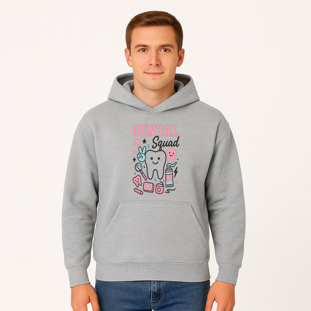 Dental Squad Neon Art Print | Cute Tooth Illustrations | Kids Dental Design | Dental Office Decor | Playful Tooth Brush Graphic - Hoodie 1758250126292.jpg