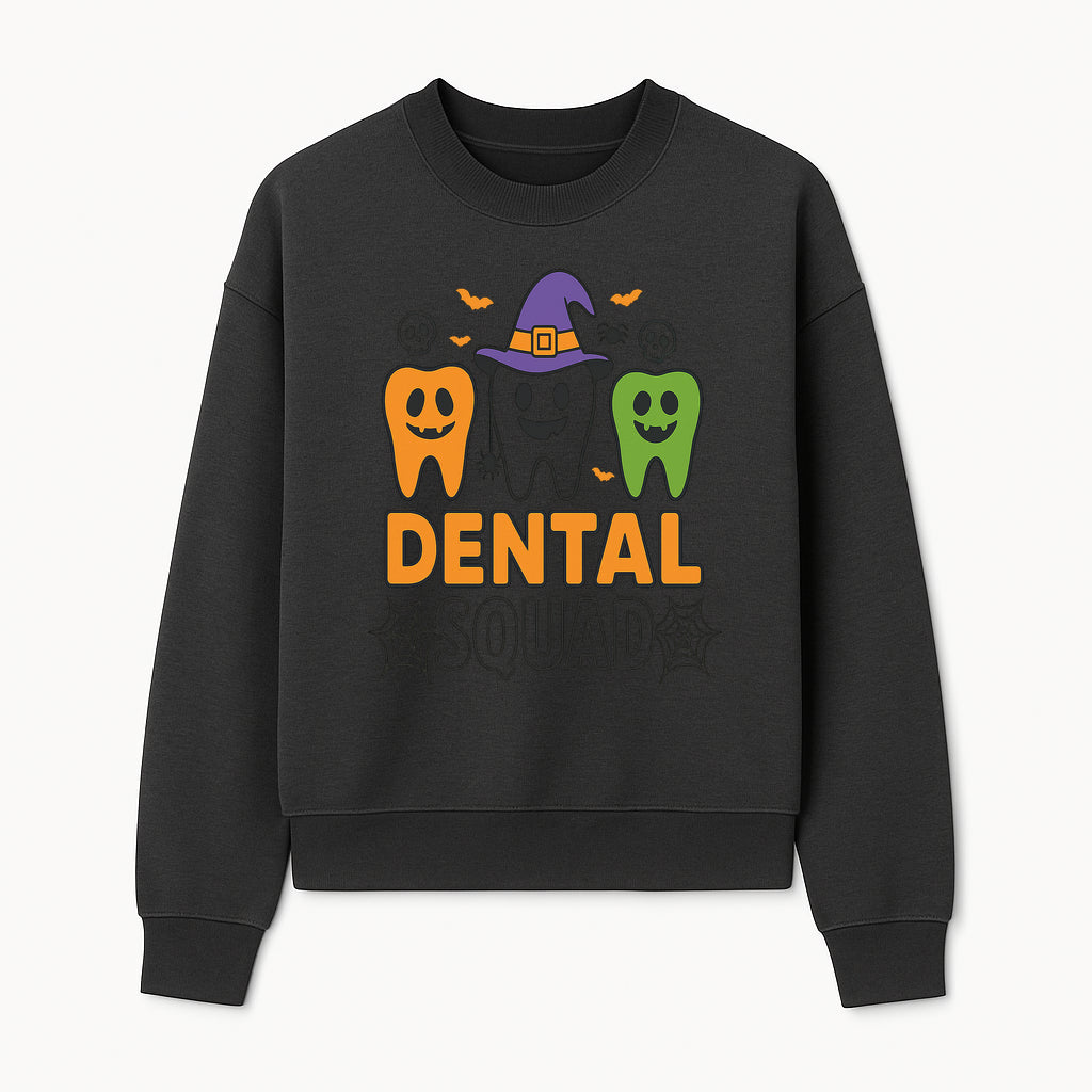 Halloween Dental Squad T-Shirt, Cute Pumpkin Tooth Graphic Tee, Spooky Dentist Apparel for Kids and Adults, Fun Dental Halloween Design - Sweatshirt 1758250126357.jpg