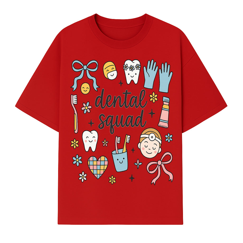 Dental Squad Cute Tooth-Themed Art Print, Kids Dentistry Decor, Fun Dental Hygiene Illustrations, Children's Room Wall Art - T-shirt 1758250126380.jpg