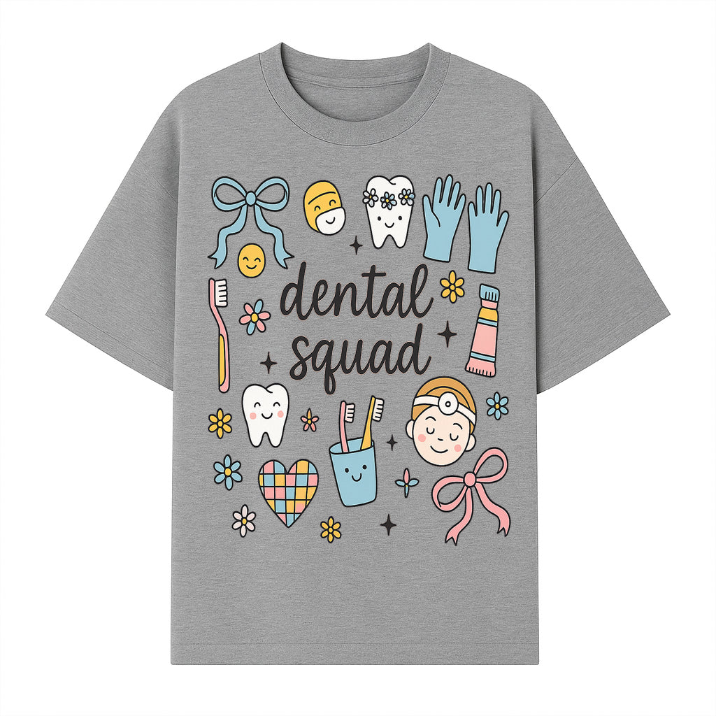 Dental Squad Cute Tooth-Themed Art Print, Kids Dentistry Decor, Fun Dental Hygiene Illustrations, Children's Room Wall Art - T-shirt 1758250126513.jpg