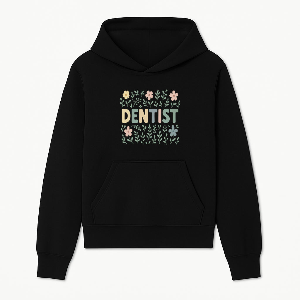 Floral Dentist Sign - Colorful Dental Office Decor - Cute Wall Art for Kids or Adults - Nursery or Clinic Decoration - Hoodie 1758250126924.jpg