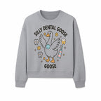 Silly Dental Goose Graphic Tee for Kids - Cute Toothbrush & Teeth Design, Fun Animal Apparel for Children's Dental Hygiene Awareness - Sweatshirt 1758250126930.jpg