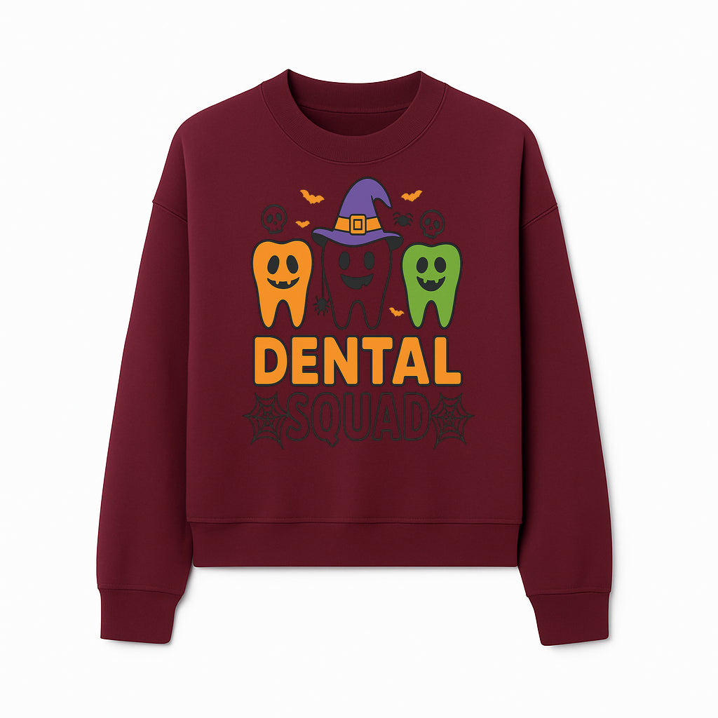 Halloween Dental Squad T-Shirt, Cute Pumpkin Tooth Graphic Tee, Spooky Dentist Apparel for Kids and Adults, Fun Dental Halloween Design - Sweatshirt 1758250127029.jpg