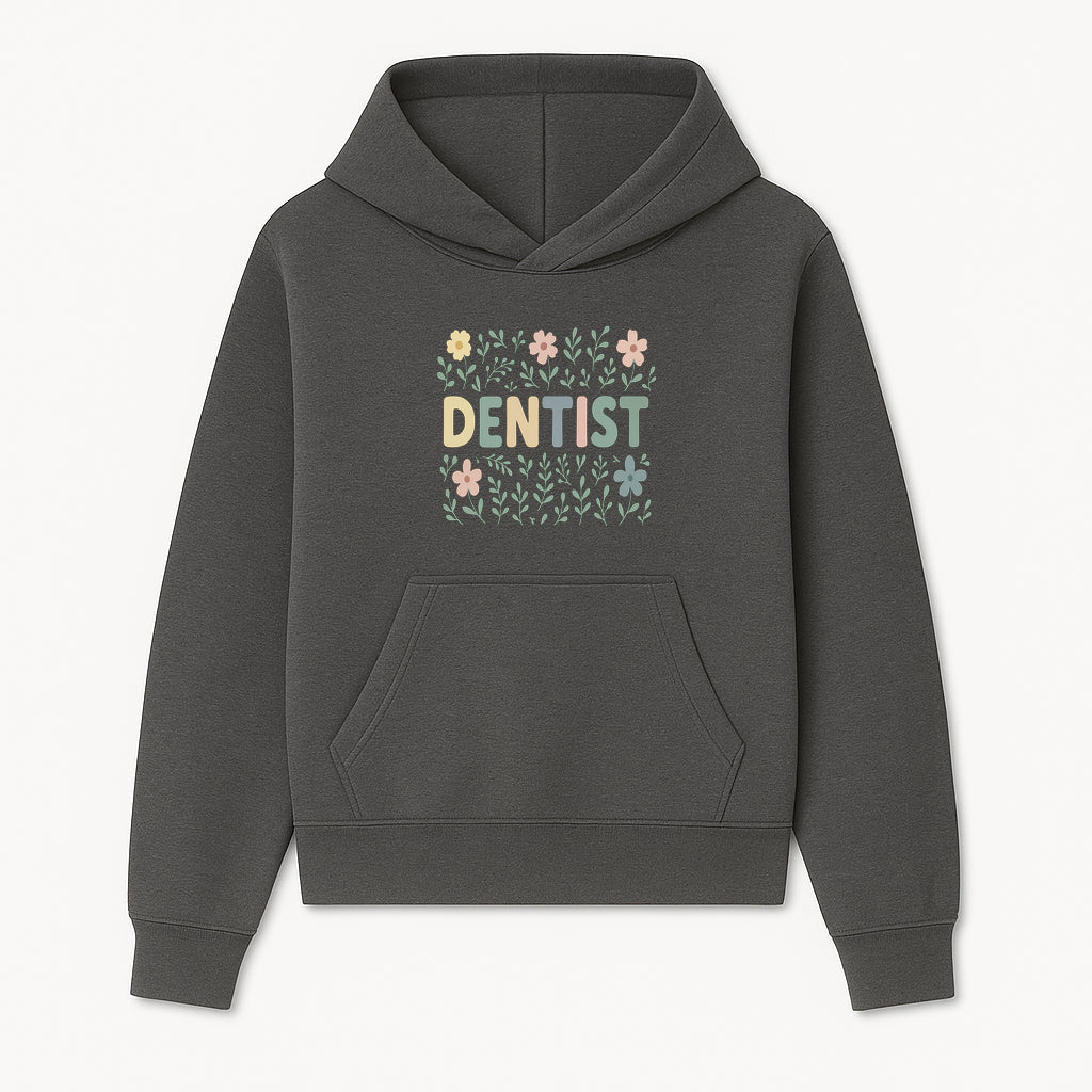 Floral Dentist Sign - Colorful Dental Office Decor - Cute Wall Art for Kids or Adults - Nursery or Clinic Decoration - Hoodie 1758250127072.jpg