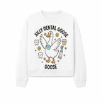 Silly Dental Goose Graphic Tee for Kids - Cute Toothbrush & Teeth Design, Fun Animal Apparel for Children's Dental Hygiene Awareness - Sweatshirt 1758250127106.jpg