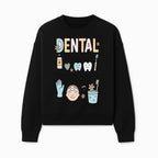 Dental Squad Fun Art Print - Cute Tooth & Dentist Design, Positive Dental Hygiene Quote for Kids' Room or Office Decor - Sweatshirt 1758250127251.jpg