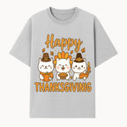 Cute Thanksgiving Cats Decor - Happy Thanksgiving Design with Kittens, Pumpkin, and Pie - Fall Holiday Art for Home Decor and Gifts - T-shirt 1758250127276.jpg