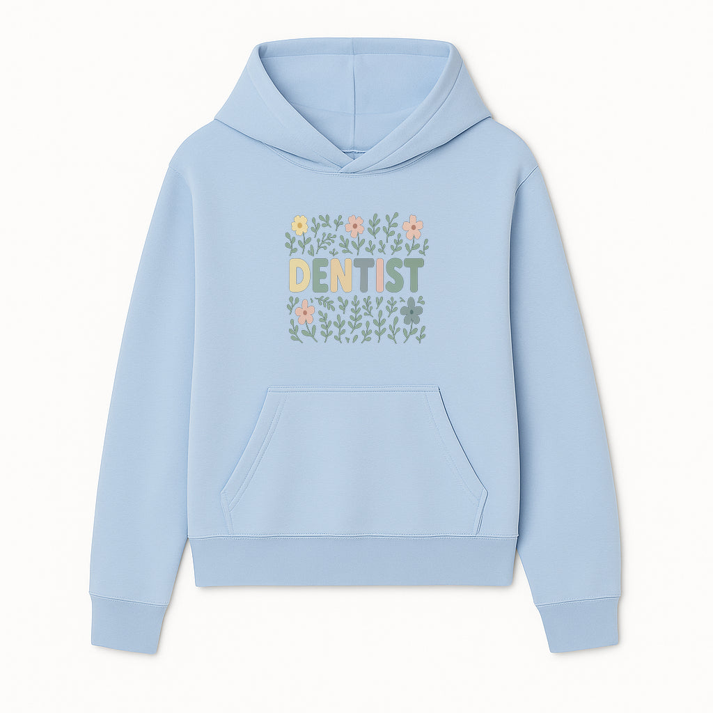 Floral Dentist Sign - Colorful Dental Office Decor - Cute Wall Art for Kids or Adults - Nursery or Clinic Decoration - Hoodie 1758250127498.jpg