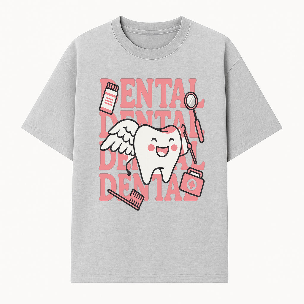 Cute Dental Tooth with Wings Graphic - Dental Care Humor, Teeth Theme, Dental Hygiene Illustration, Kids Dental Gifts - T-shirt 1758250127541.jpg