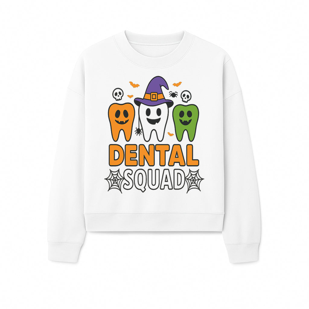 Halloween Dental Squad T-Shirt, Cute Pumpkin Tooth Graphic Tee, Spooky Dentist Apparel for Kids and Adults, Fun Dental Halloween Design - Sweatshirt 1758250127619.jpg