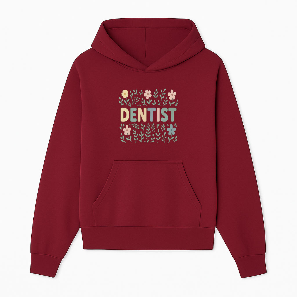 Floral Dentist Sign - Colorful Dental Office Decor - Cute Wall Art for Kids or Adults - Nursery or Clinic Decoration - Hoodie 1758250127788.jpg