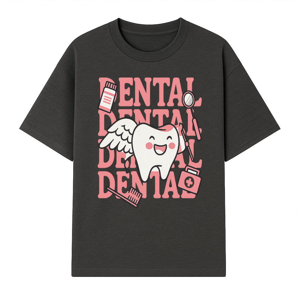 Cute Dental Tooth with Wings Graphic - Dental Care Humor, Teeth Theme, Dental Hygiene Illustration, Kids Dental Gifts - T-shirt 1758250127872.jpg