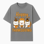 Cute Thanksgiving Cats Decor - Happy Thanksgiving Design with Kittens, Pumpkin, and Pie - Fall Holiday Art for Home Decor and Gifts - T-shirt 1758250127877.jpg