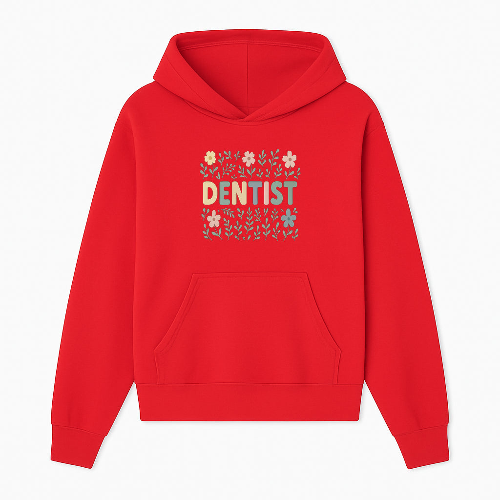 Floral Dentist Sign - Colorful Dental Office Decor - Cute Wall Art for Kids or Adults - Nursery or Clinic Decoration - Hoodie 1758250128077.jpg