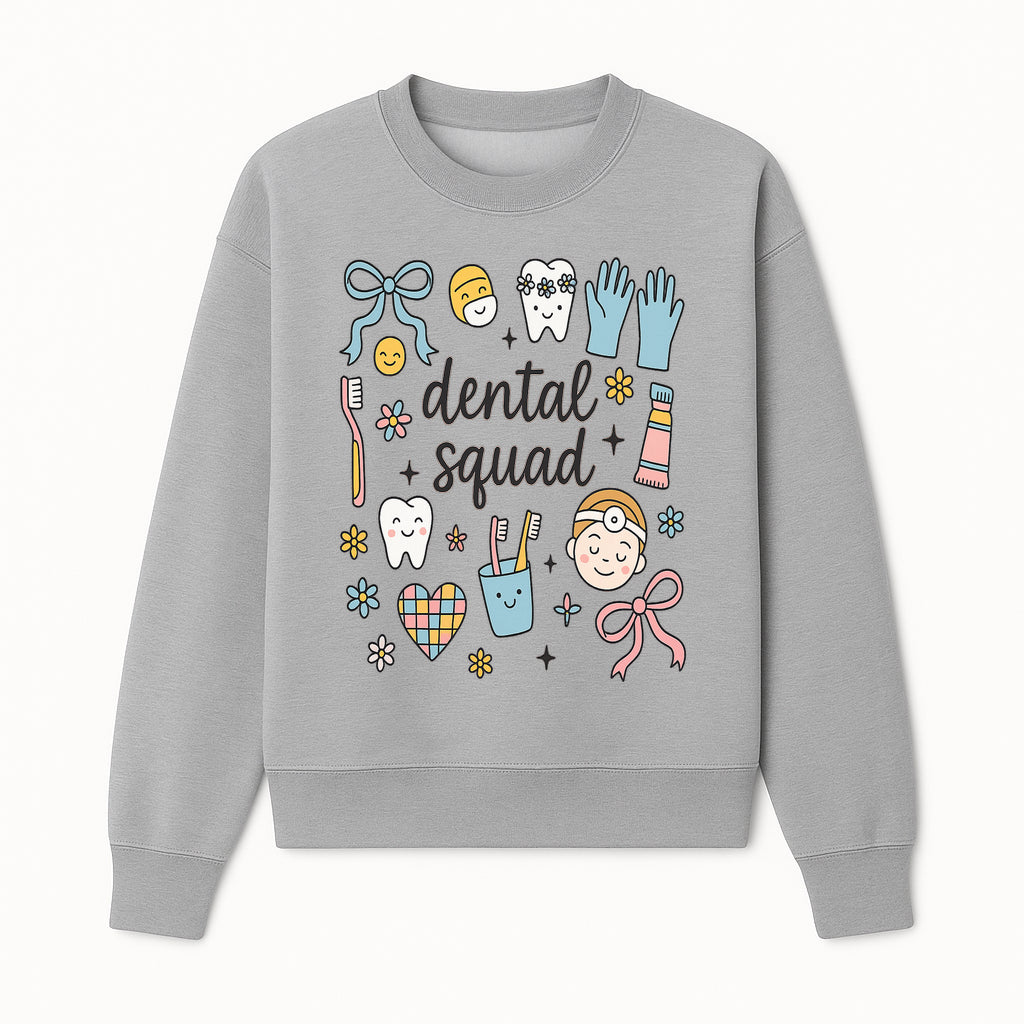 Dental Squad Cute Tooth-Themed Art Print, Kids Dentistry Decor, Fun Dental Hygiene Illustrations, Children's Room Wall Art - Sweatshirt 1758250128127.jpg