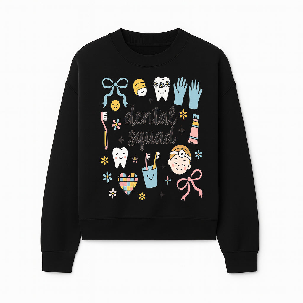 Dental Squad Cute Tooth-Themed Art Print, Kids Dentistry Decor, Fun Dental Hygiene Illustrations, Children's Room Wall Art - Sweatshirt 1758250128307.jpg