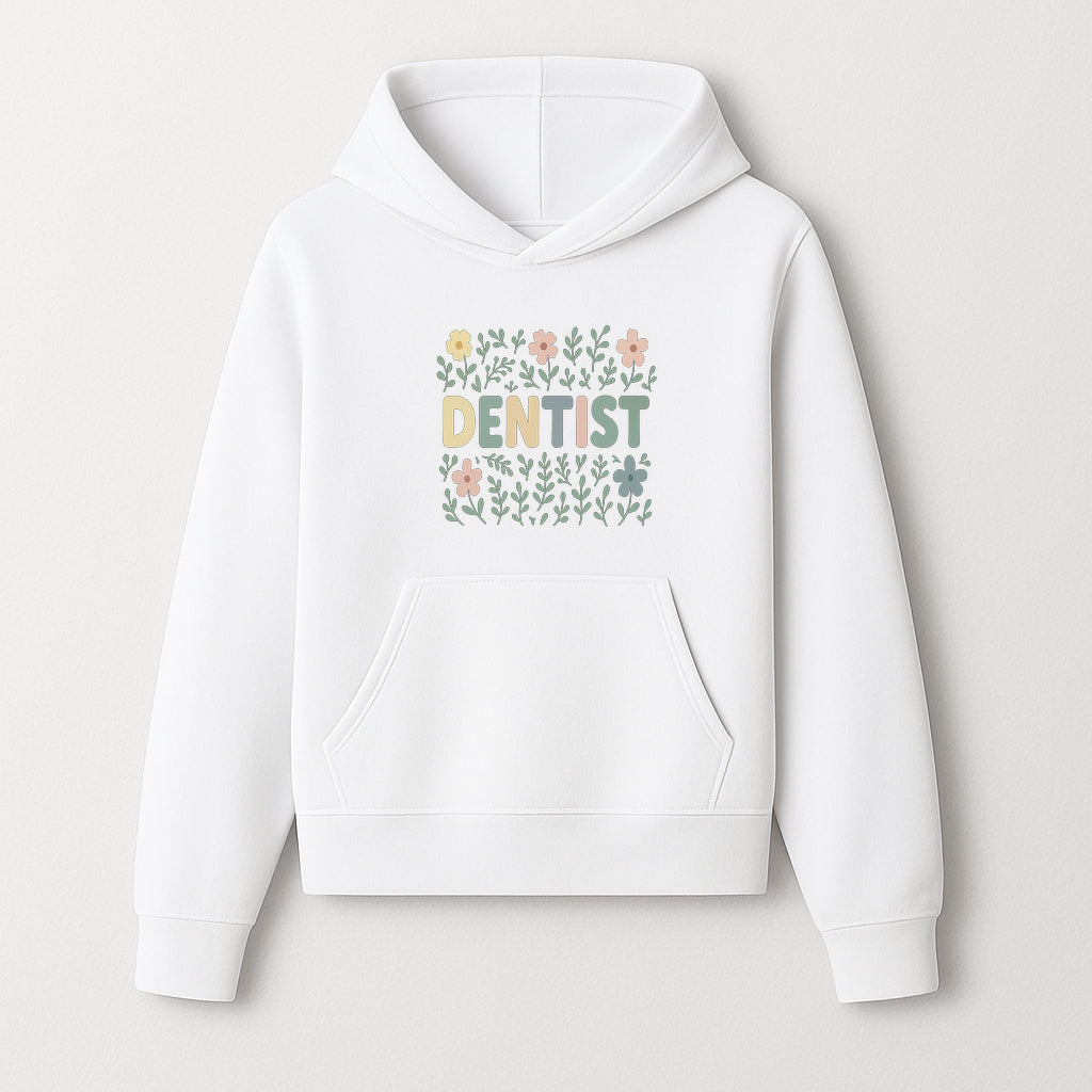 Floral Dentist Sign - Colorful Dental Office Decor - Cute Wall Art for Kids or Adults - Nursery or Clinic Decoration - Hoodie 1758250128375.jpg