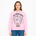 Silly Dental Goose Graphic Tee for Kids - Cute Toothbrush & Teeth Design, Fun Animal Apparel for Children's Dental Hygiene Awareness - Sweatshirt 1758250128430.jpg