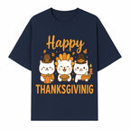 Cute Thanksgiving Cats Decor - Happy Thanksgiving Design with Kittens, Pumpkin, and Pie - Fall Holiday Art for Home Decor and Gifts - T-shirt 1758250128430.jpg