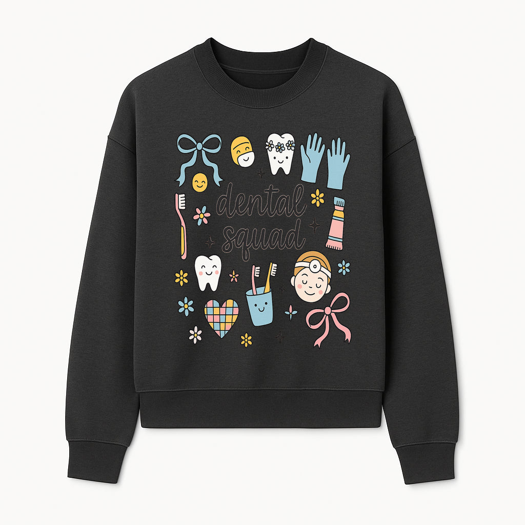 Dental Squad Cute Tooth-Themed Art Print, Kids Dentistry Decor, Fun Dental Hygiene Illustrations, Children's Room Wall Art - Sweatshirt 1758250128440.jpg