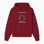 Spooky Skeleton Hand Art Print - 'People Give Me Their Teeth' Gothic Decor, Halloween Wall Art, Unique Gift Idea - Hoodie 1758250128453.jpg